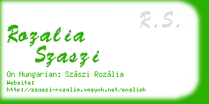 rozalia szaszi business card